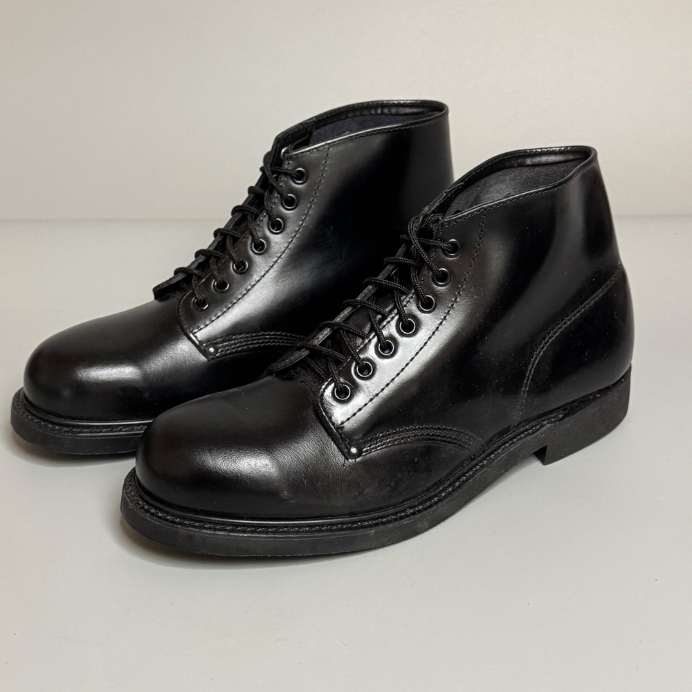 Lehigh Vintage Black Leather Steel Toe Safety Boots 8.5 E 31045R037 Work Shoes